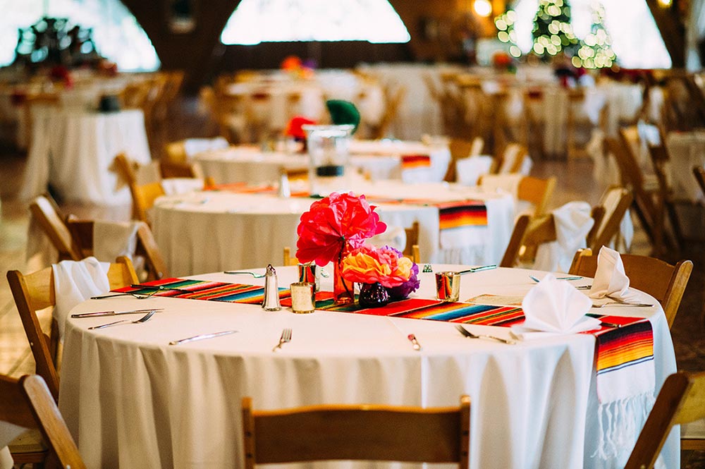 Corona Ranch Event Mexican Themed Reception Table With Serape Runner