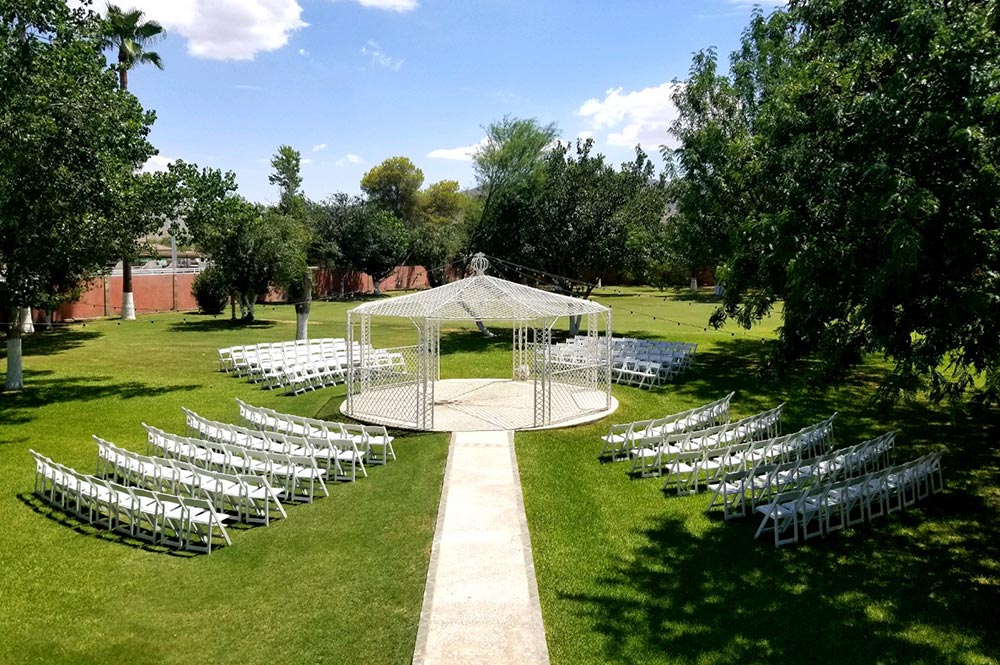 Corona Ranch Gazebo Wedding Setup Aerial View
