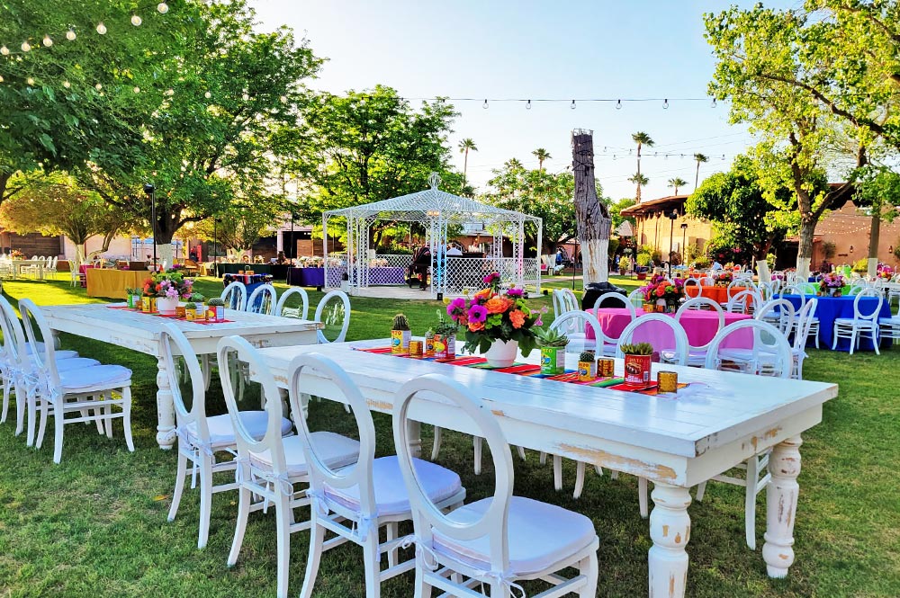Corona Ranch Outdoor Event White Tables