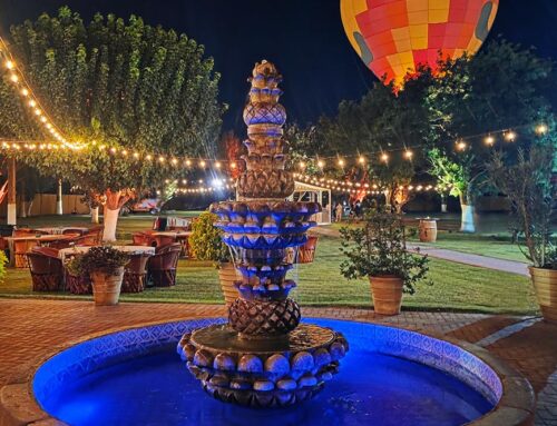 Outdoor Event With Hot Air Balloon Night