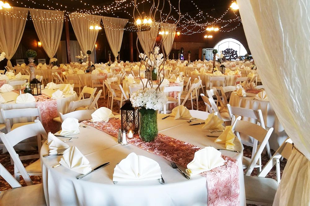 Corona Ranch Wedding Blush Indoor Reception