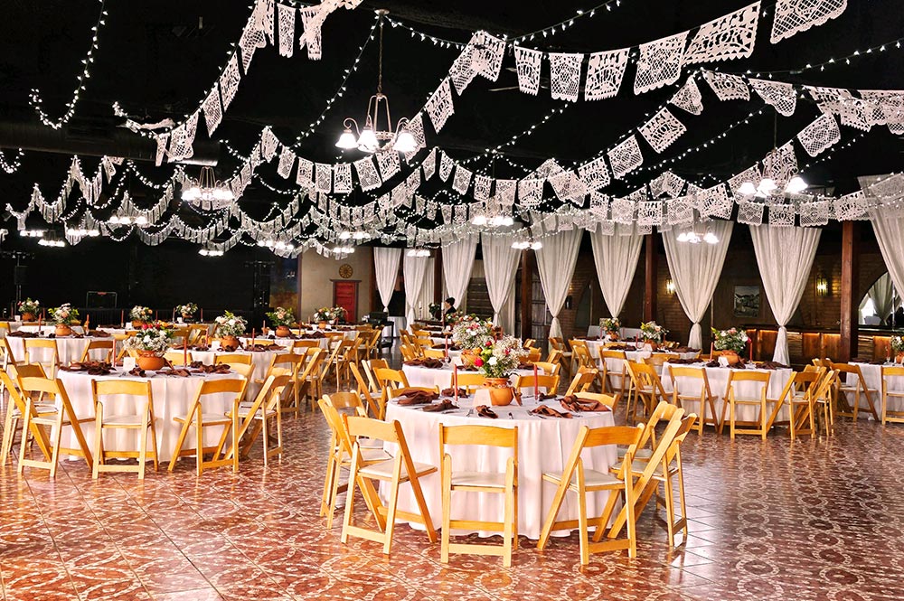 Corona Ranch Wedding Mexican Themed Indoor Reception