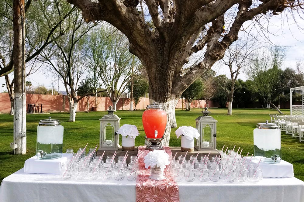 Corona Ranch Wedding Outdoor Drink Station